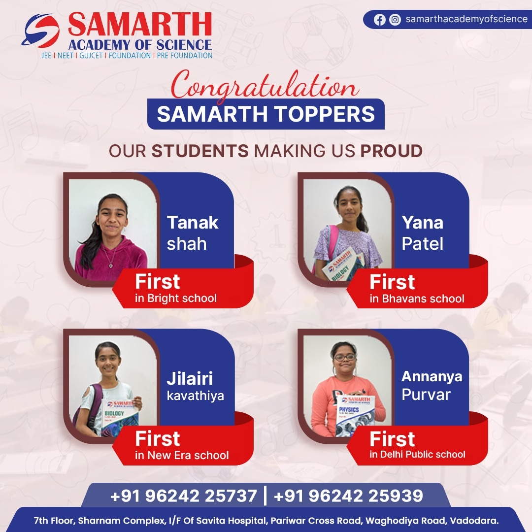 School toppers from samarth institute